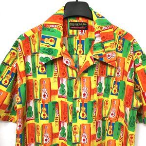 Rare Vtg Y2K Musical Guitars Reactor+ Manufacturing Camp Shirt